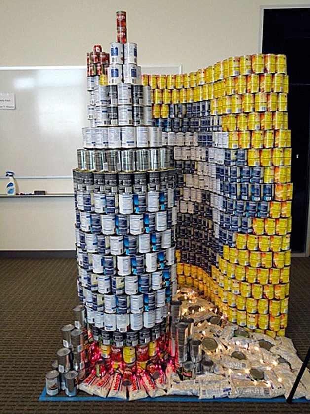 One of the entries in Expedia's 'CANstruction' food drive event.