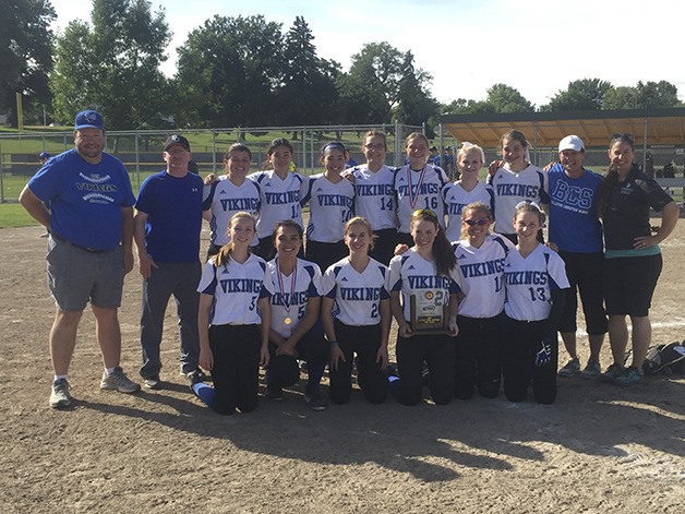 The Bellevue Christian Vikings girls softball team earned third place at the Class 1A state softball tournament on May 28 in Richland.   The Vikings went 5-1 at the tournament