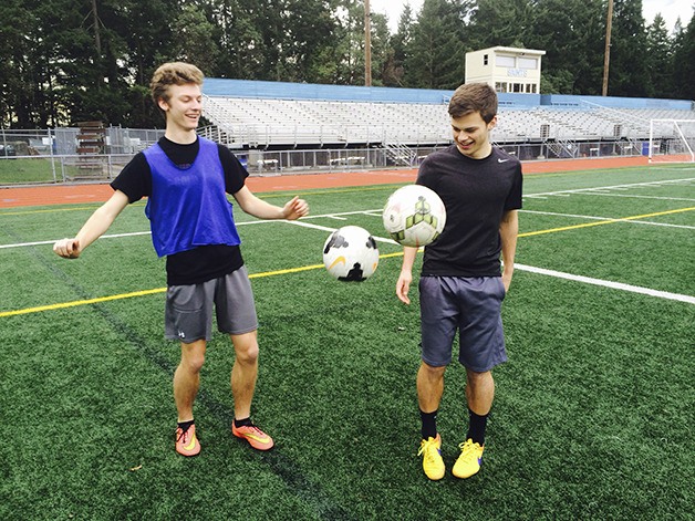 Interlake Saints senior soccer players Daniel Pratt