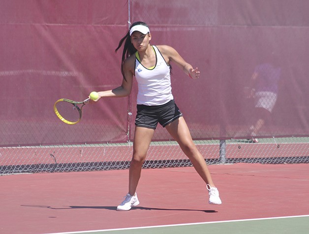 Interlake Saints freshman tennis player Angel Le captured first place in the Class 3A KingCo singles girls tennis tournament on May 11 at Mercer Island High School.