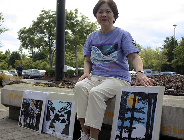 Bellevue artist Aki Sogabe will make this her 32nd year at the BAM ARTSfair. She wears the 2007 arts fair T-shirt with one of her pieces on the front with pride.