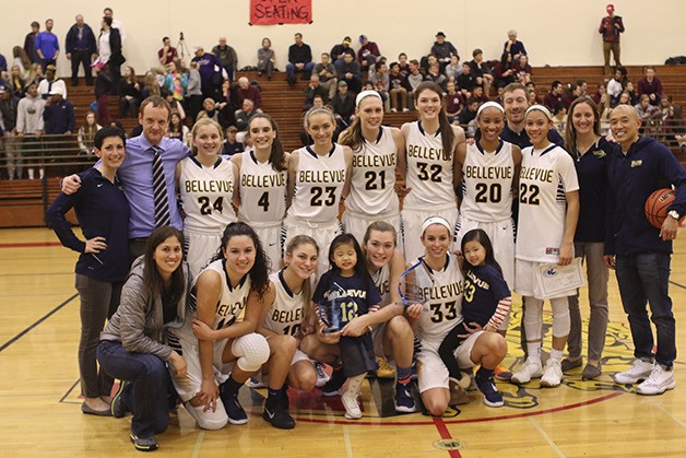 The Bellevue Wolverines defeated the Mercer Island Islanders 65-55 in the Class 3A KingCo tournament championship game on Feb. 11 at Newport High School in Factoria.