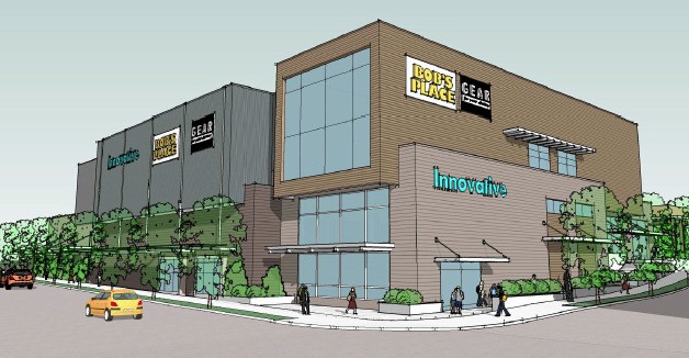 This rendering shows what a two-story retail structure proposed by KG Investment Management would look like at the corner of 116th Avenue Northeast and Northeast Fourth Street.