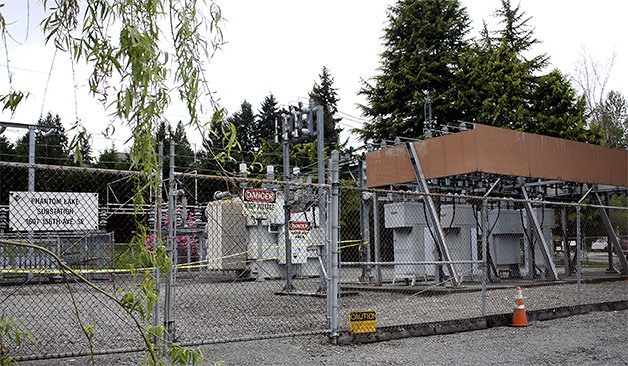 The city has postponed approval of an application by Puget Sound Energy to connect a transmission line from the Lake Hills substation to the Phantom Lake substation (shown) until May 4.