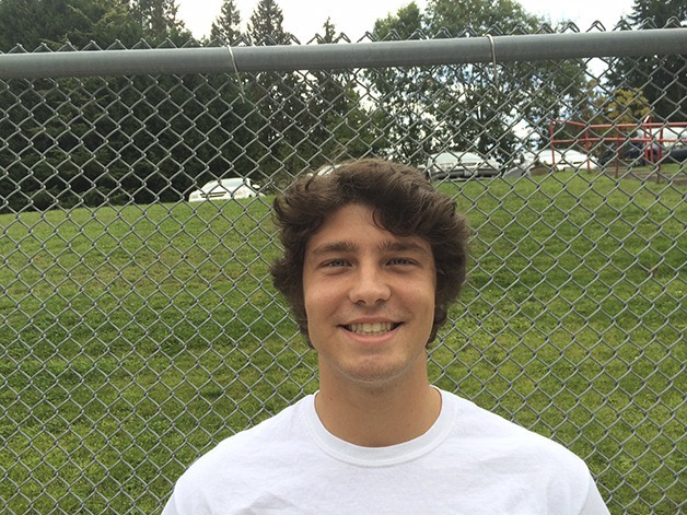 Bellevue Wolverines water polo player Quinlan Hughes is in his first season as his team's varsity goalie.