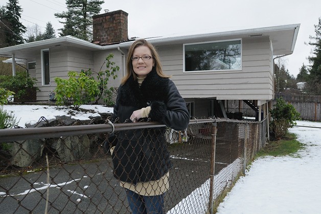 Eastside Academy executive director Toni Esparza outside the proposed girls home near the school at First Presbyterian Church in Bellevue on January 17.