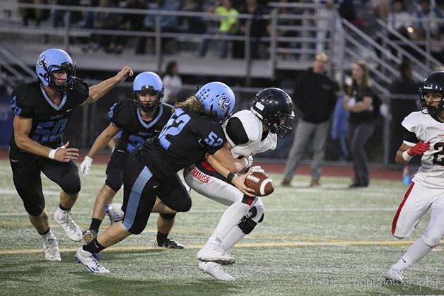 Interlake Saints linebacker Lucas Varela