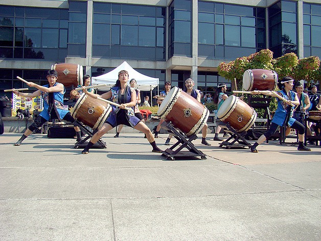 Seattle Kokon Taiko drummers will perform at Aki Matsuri at Bellevue College.