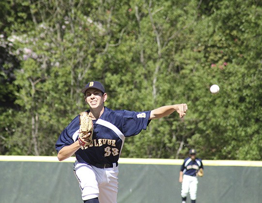 Bellevue junior Connor Todd tossed a complete game shutout in the first loser-out game of the day in the 3A KingCo tournament consolation bracket