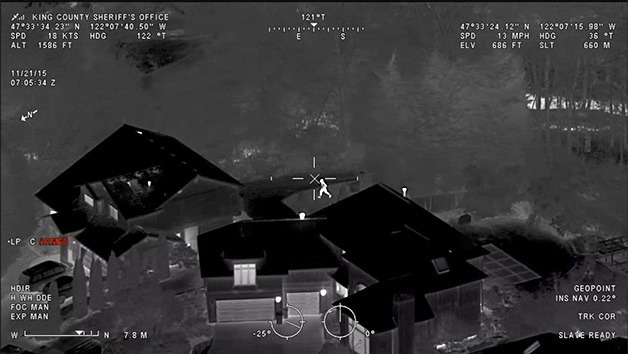 An image from police video recorded from the helicopter tracking the suspect.