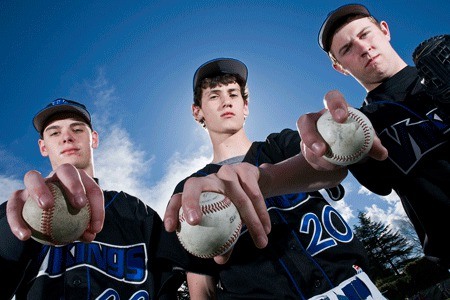 Bellevue Christian's trio of junior pitchers have the Vikings thinking about a return trip to the Class 1A state tournament. From left