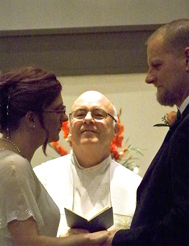 Camp Unity Eastside residents Justin and Keri Embree are joined in marriage at Bellevue's First United Methodist Church on Thursday (Nov. 14).
