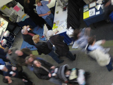 Crowds of people visiting the 2009 Bellevue Home Show at the Meydenbauer Center.