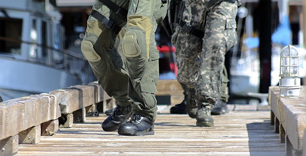 Bellevue SWAT members took part in drills at the Meydenbauer Marina on Tuesday