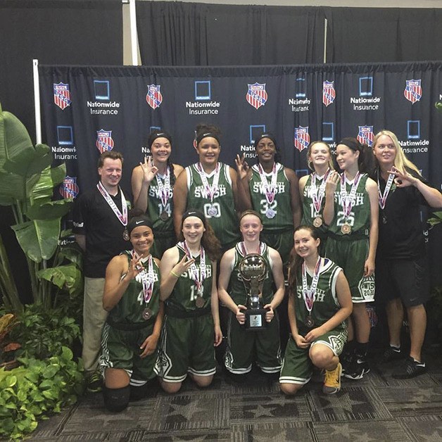 The Emerald City Basketball Academy Swish 2020 girls basketball team