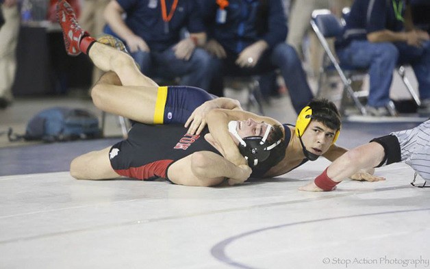 Bellevue 152-pound wrestler Christian Villani pinned Shelton's Bernardo Olivas in the semifinals. Villani went on to pin Zach Goddard in the Class 3A championship match.