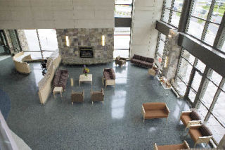 The entry area to the new Group Health Bellevue Medical Center is designed with abundant sunlight to provide a calming environment for patients.