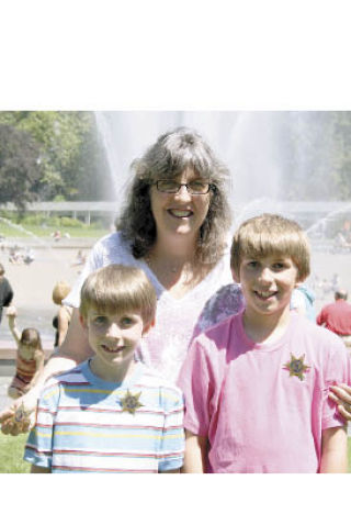 Julie Lull and her two children