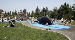 Children have been flocking to Bellevue’s new spray play park in the Crossroads area at N.E. Eighth St. and 162nd Ave.N.E.