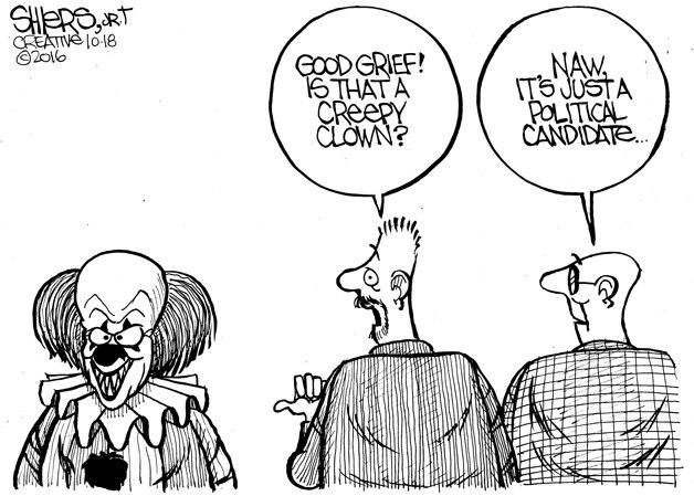 Creepy clowns and political candidates | Cartoon