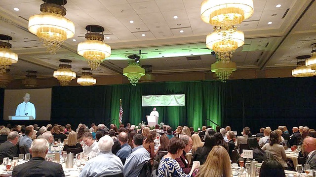 Joe Webb thanks the Friends of Youth organization in an emotional speech at the Hyatt regency ballroom in Downtown Bellevue.