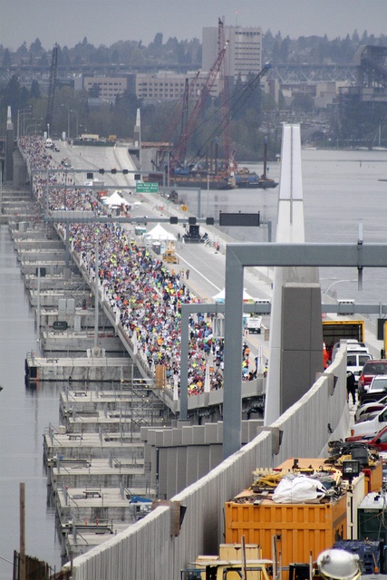 Thousands of people participated in a fun run across the new 520 bridge on Saturday as part of the opening of the new bridge. Ryan Murray/Bellevue Reporter