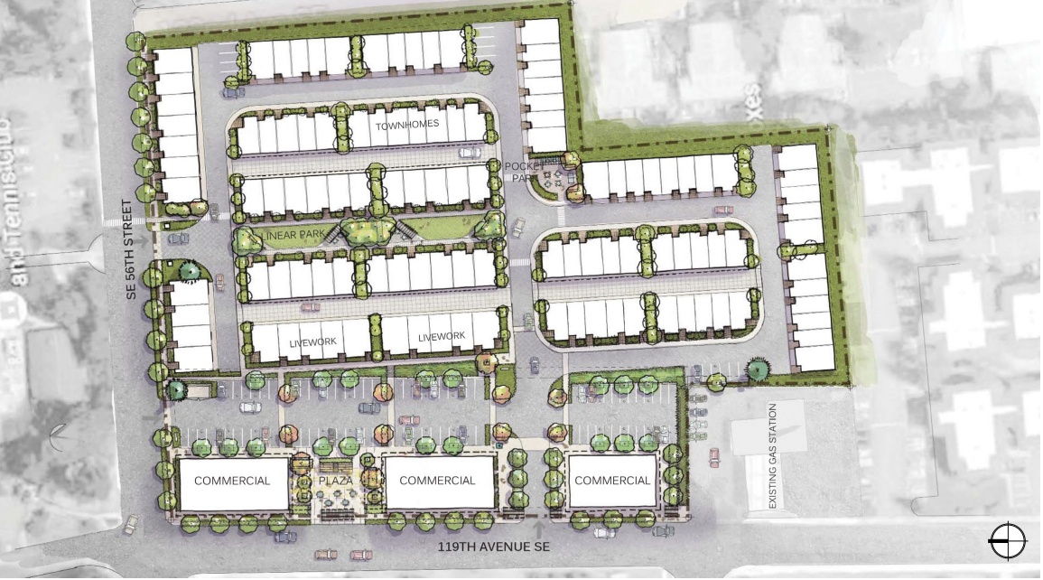 This rendering shows the initial plan for the Newport Hills Village which would replace the Newport Hills Shopping Center.