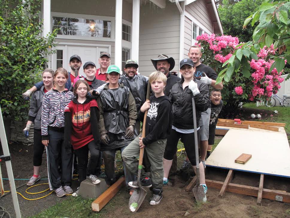A group from Uniplex Construction and the Master Builders Association of King and Snohomish Counties helped build a ramp for 5-year-old Lily.