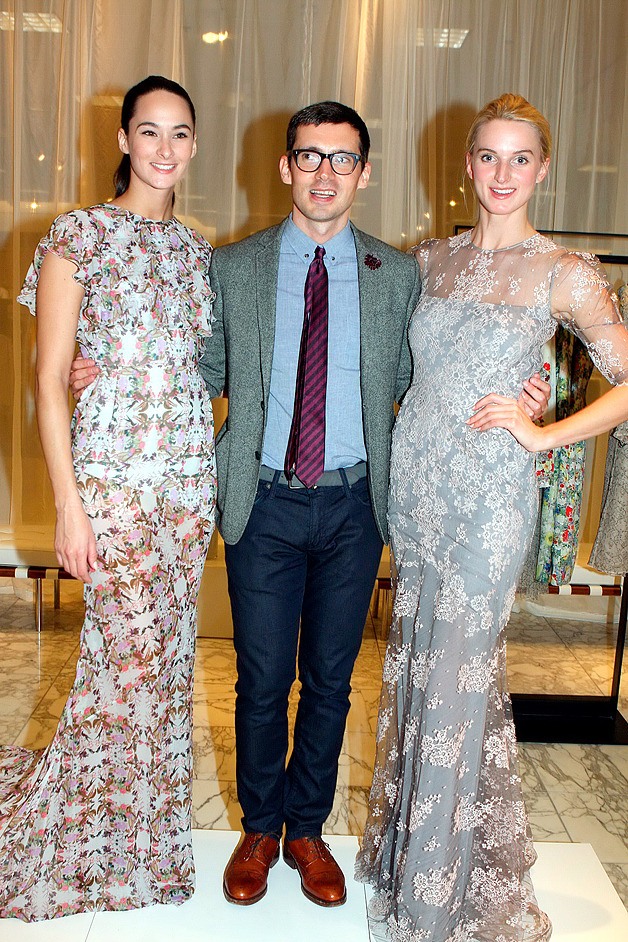 Fashion Designer Erdem with two of his new designs.