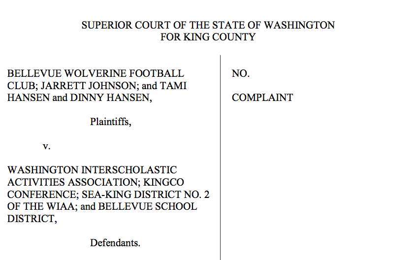 Bellevue football parents and booster club file lawsuit to overturn sanctions