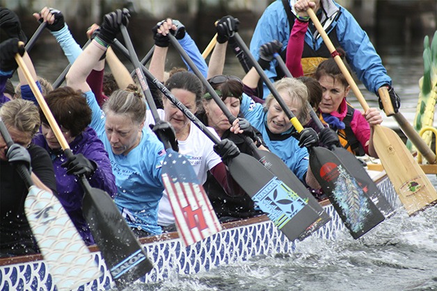 The Washington Masters team practices on Lake Washington on March 20.