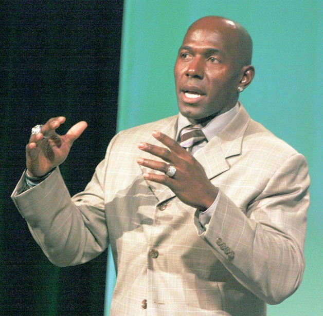 Donald Driver speaks to the audience about his being a bad kid