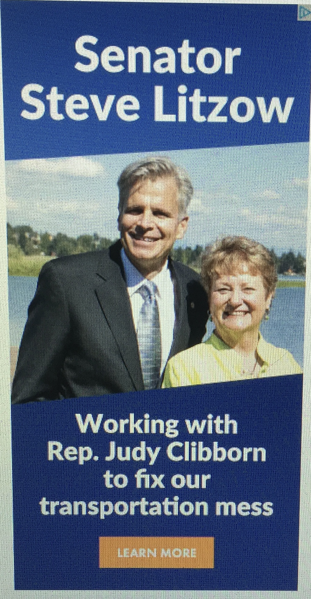 This is one of the advertisements used by the Steve Litzow campaign that implies an endorsement by Judy Clibborn