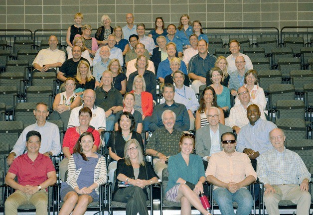 Some of the 50 people who traveled to Austin