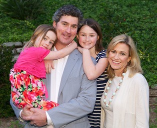 Cynthia Geary and husband Robert Coron with daughters Lyla