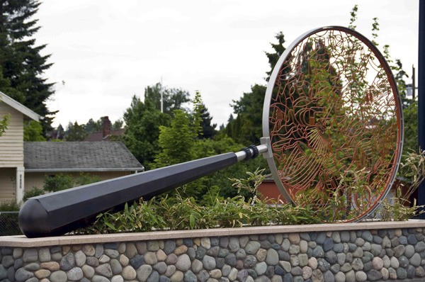 An example of public artwork in front of Columbia City Station. Sound Transit has begun accepting applications for the artwork to adorn East Link's future alignment.