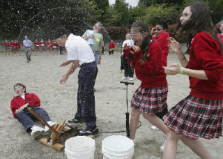 St. Louise School students (from left) Paul Fitzpatrick