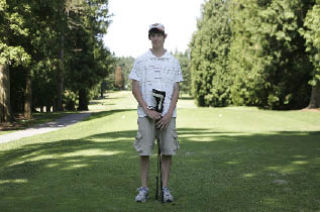 Benjamin Titus stands on the second hole at Bellevue Municipal Golf Course where he scored an albatross