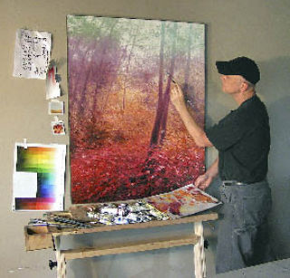 Patrick Howe paints one of his favorite themes - contemporary landscape.