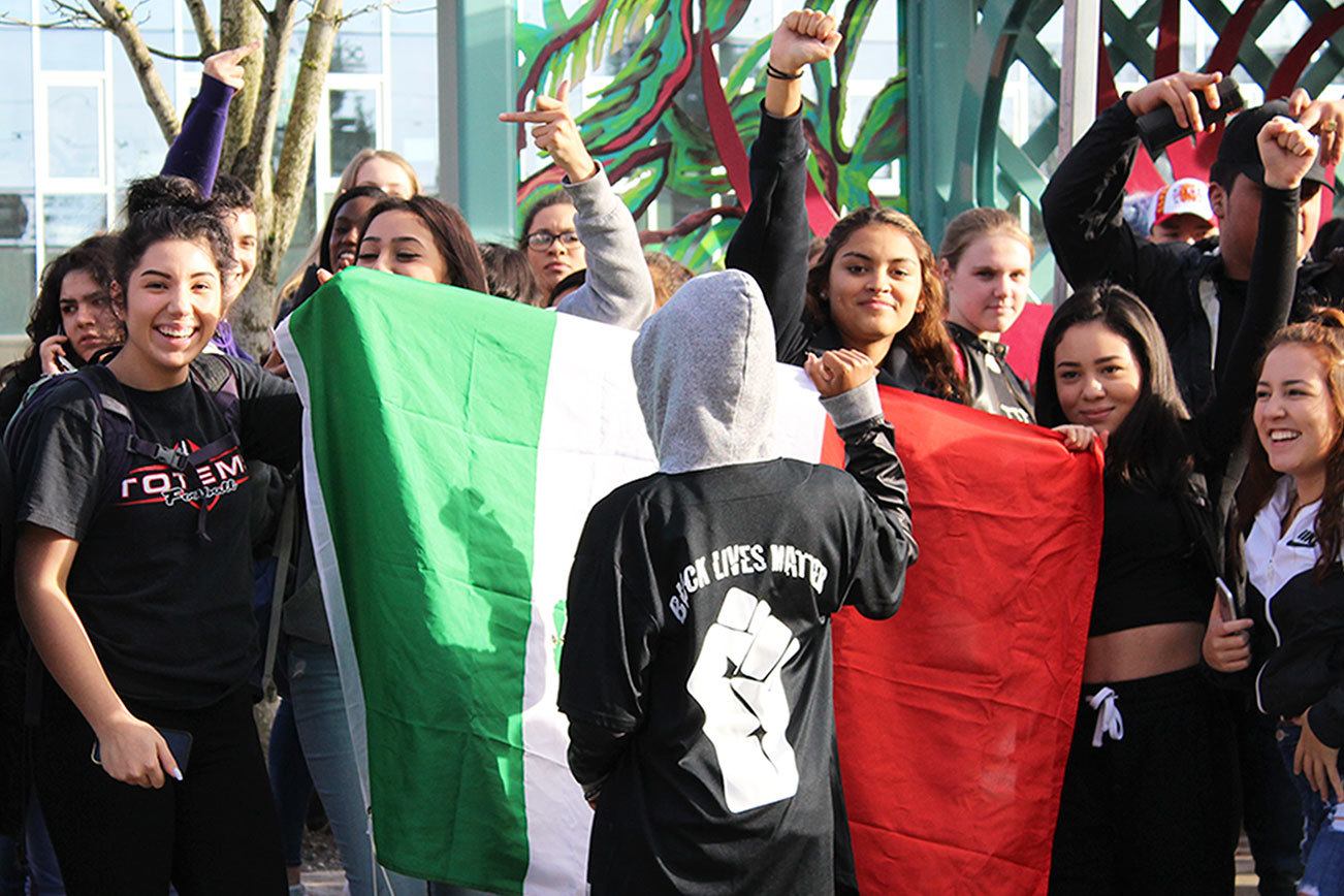 Bellevue students protest Trump’s win, march against discrimination