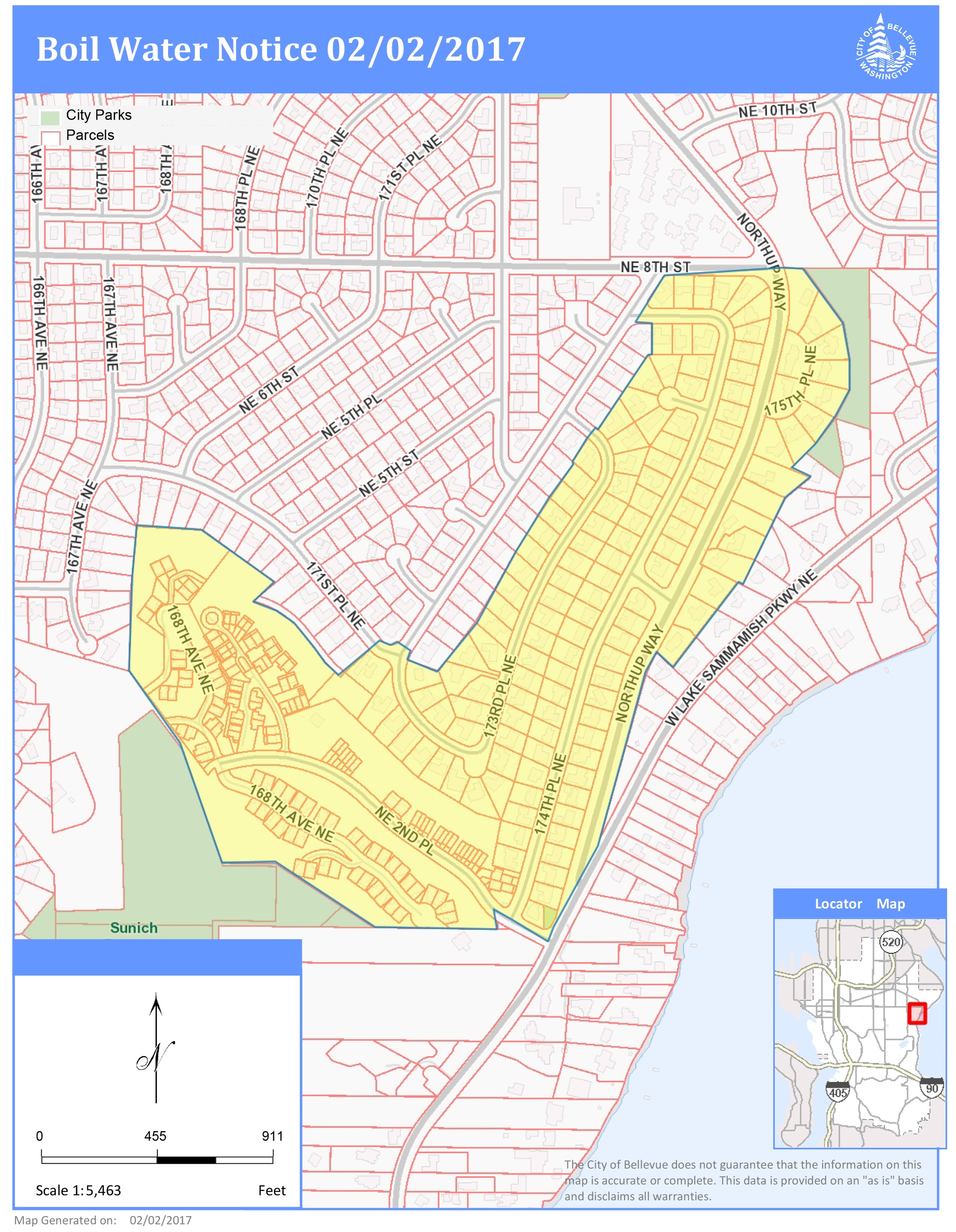 East Bellevue homes told to boil water until further notice