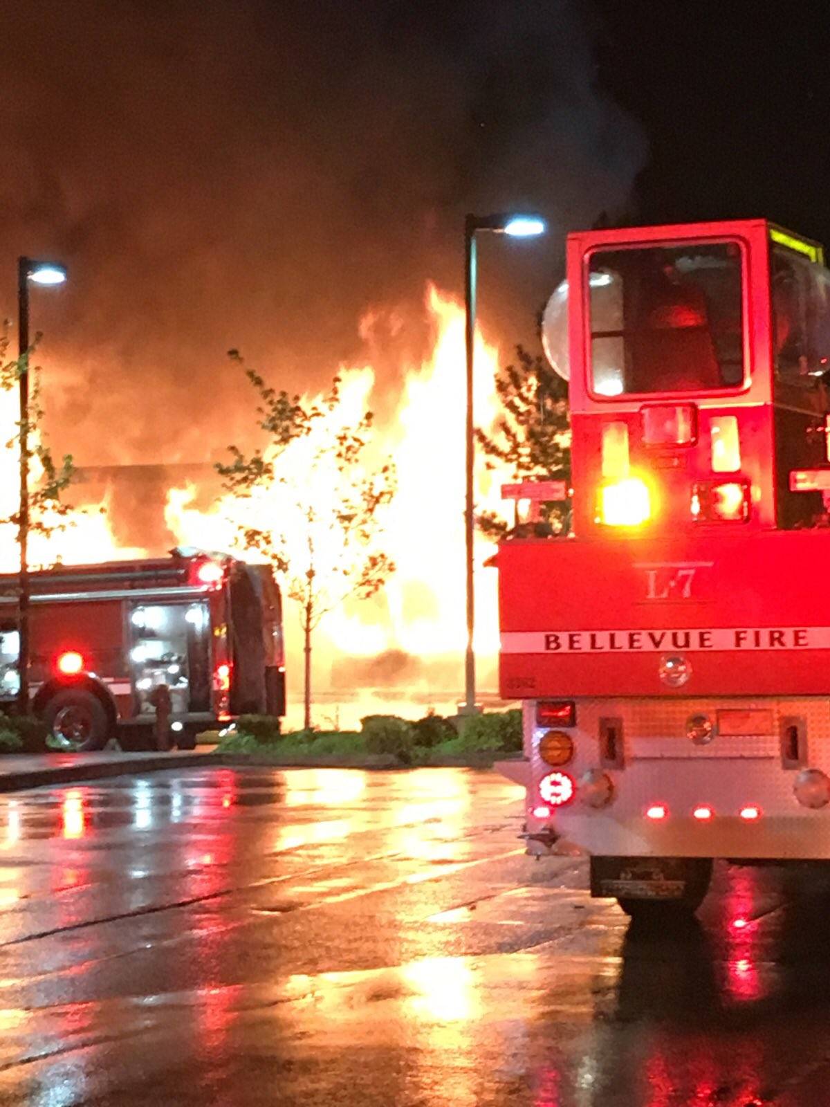 Three alarm fire destroys multiple businesses near NE 20th Street