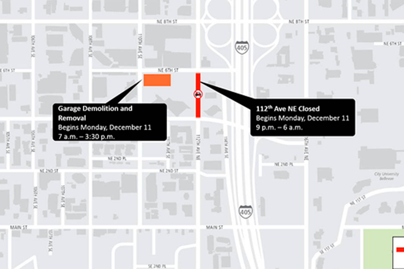 East Link night work, demolition of Bellevue City Hall garage to begin next week