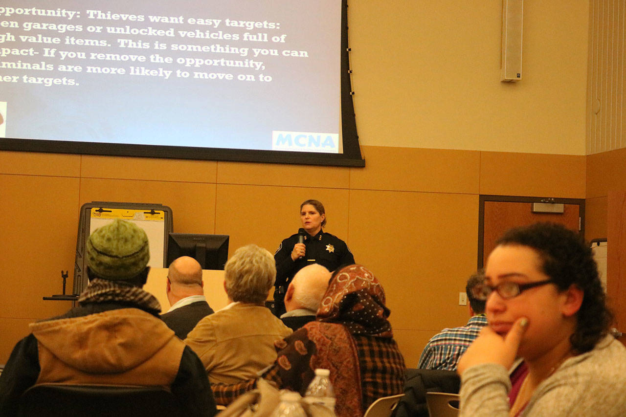 Sammamish Police Chief Michelle Bennett encourages residents to call 911 at the first sign of trouble. Nicole Jennings/staff photo