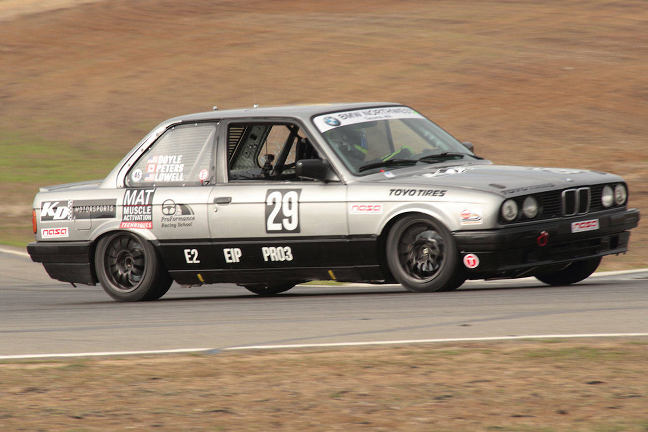 Photo courtesy of Brett Becker                                Bellevue resident Kevin Doyle captured the E2 Class win at National Auto Sports Association’s renowned 25 hours of Thunderhill presented by Hawk Performance on Dec 2-3. The race, which took place at Thunderhill Raceway Park in California, had more than 50 amateur and professional race teams throughout the United States. Doyle’s KD Motorsports team turned 664 laps on a 3-mile long road course, logging 1,992 miles during the endurance race. “We lost every gear but fourth (gear),” Doyle said. “We had oil pressure issues. We were down to our backing plates on the rear brakes, so it was metal on metal on the back. We were getting everything we could.”