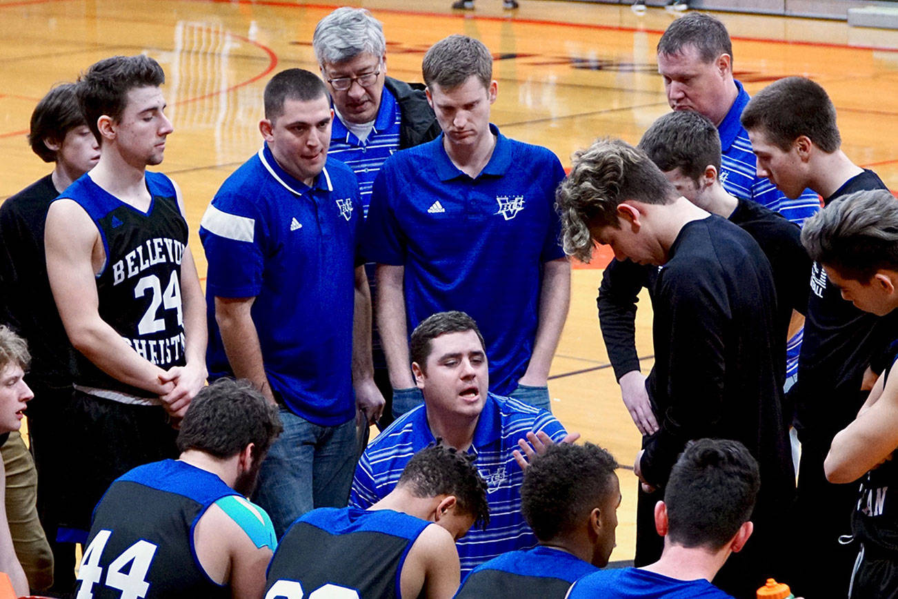 Photo courtesy of Brandon Kats                                The Bellevue Christian Vikings boys basketball team will face Mount Baker at 12:15 p.m. on Feb. 28 at the Yakima SunDome in the first round of the Class 1A state tournament