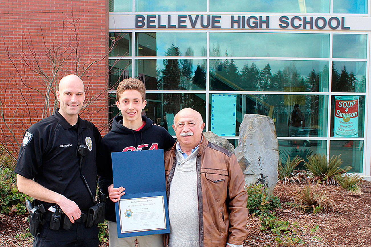 Bellevue teen recognized for saving grandfather’s life on freeway