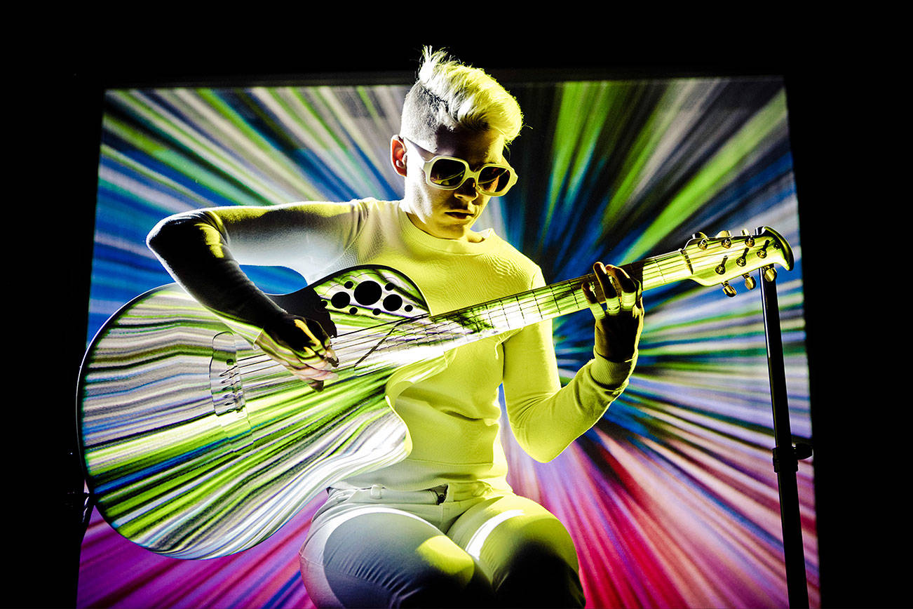 Kaki King performs her latest show “The Neck Is A Bridge To The Body,” which fuses a mesmerizing light show with King’s melodic guitar compositions. Photos courtesy of Simone Cecchetti