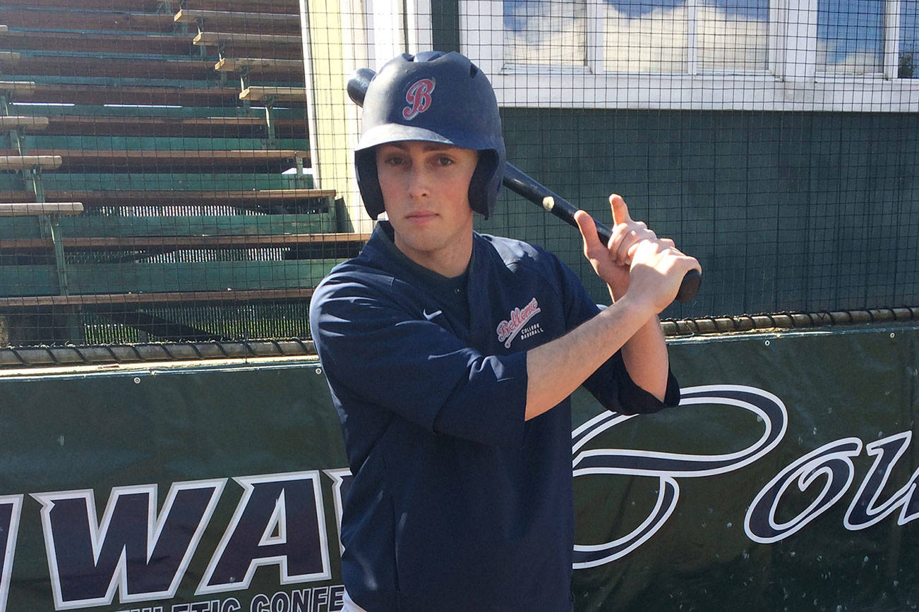 Shaun Scott, staff photo                                Bellevue Bulldogs sophomore Griffin McCormick currently is batting .308 at the plate through 23 games thus far during the 2018 season. The Bulldogs have an overall record 7-16.