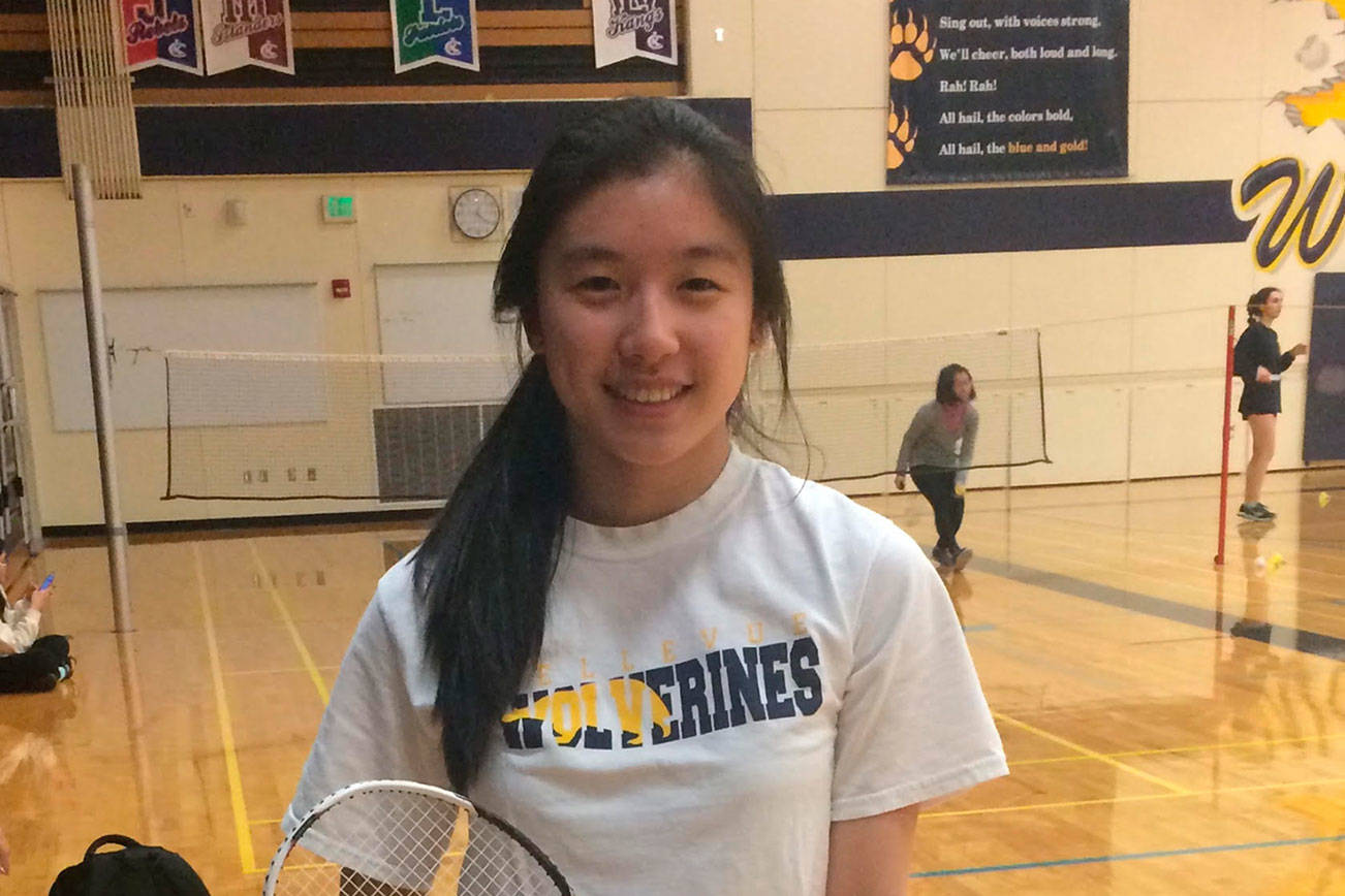 Shaun Scott, staff photo                                Bellevue Wolverines junior badminton player Melinda Guo is one of the team captains in 2018. Guo captured second place at the 2017 KingCo singles badminton tournament.